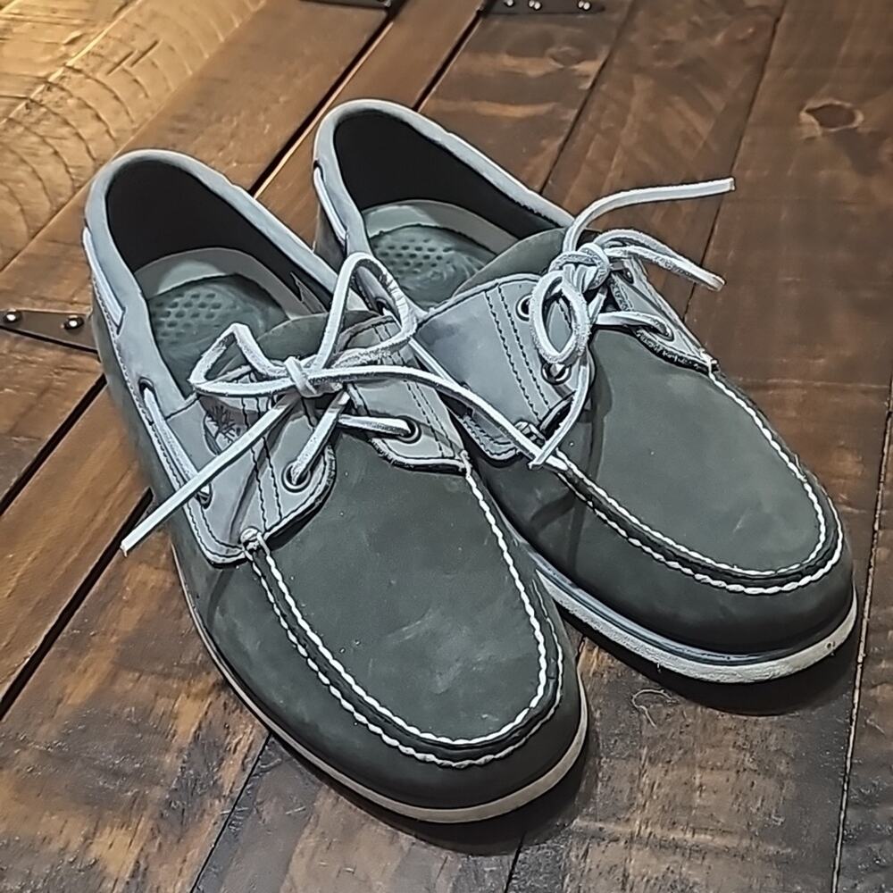 Men's Grey Timberland Boat Shoes in two-toned Grey sz 10